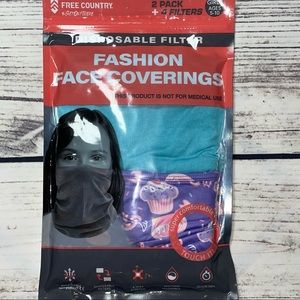 (OS) Free Country Girls Fashion Face Coverings Mask (Age 5-10) 2pack cupcake